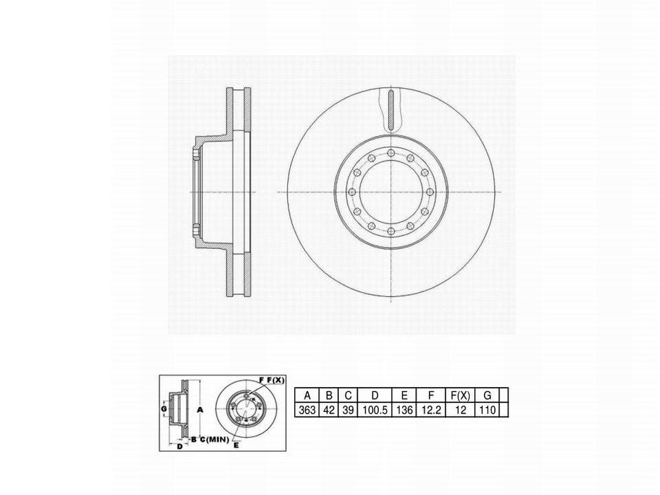 Winstop Brake Rotor, Front WS249184, Isuzu NQR 2010-2007