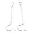 thumbnail image 2 of Gancho de alambre para oreja de plata de ley 925, fornituras de borlas en forma de gota para oreja, 9cm de largo Zulema Earwire de plata esterlina, 2 of 7