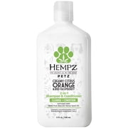 Hempz Petz 2-in-1 Shampoo & Conditioner for Dogs, Creamy Citrus Orange & Red Raspberry Scent, 17 fl oz Bottle