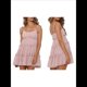 thumbnail image 3 of Vestido Bohemio Floral de Verano 2025 para Mujer, Corto, Sin Mangas, con Volantes y Tirantes Finos. Puntos Rosados S, 3 of 8
