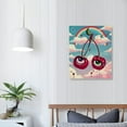 thumbnail image 4 of Awypu Retro Poster,Cute Watermelon Cherry Strawberry Mushroom Wall Art Canvas Painting Home Decor,Funny Kitchen Fruit Wall Art Prints, Retro Rainbow Wall Art Print Poster, 4 of 5