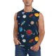 thumbnail image 1 of Balery Space Cartoon Camisetas sin mangas para hombre, absorbe la humedad y protege contra el mal olor.-XX-Large, 1 of 7