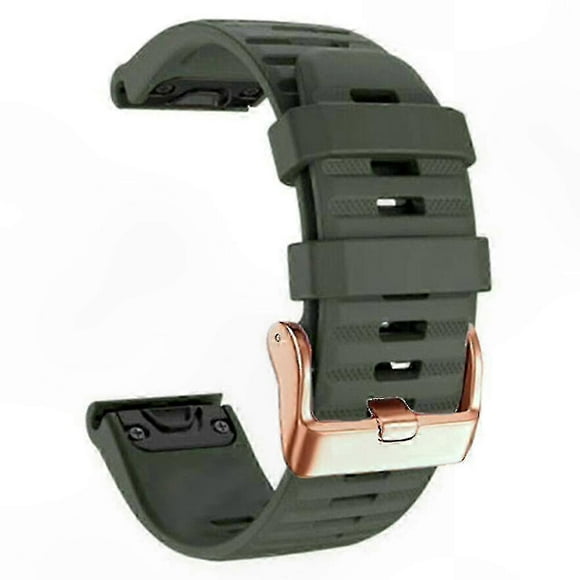 Rose Gold Striped Silicone QuickFit Band for 20mm Fitness Trackers