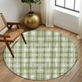 thumbnail image 3 of Sage Green Plaid Round Rug 8ft Washable Circle Rugs Non Slip Modern Art Checkered Farmhouse Large Area Rug Indoor Floor Carpet for Bedroom Kitchen Living Room Home Office Dining Room Nursery, 3 of 8