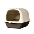 thumbnail image 3 of Portable Cat Litter Box with Handle, Large Space Design, Fully Enclosed Front Entry & Litter Filter Pedal, Covered Kitty Toilet for Odor Control, Black, 3 of 12