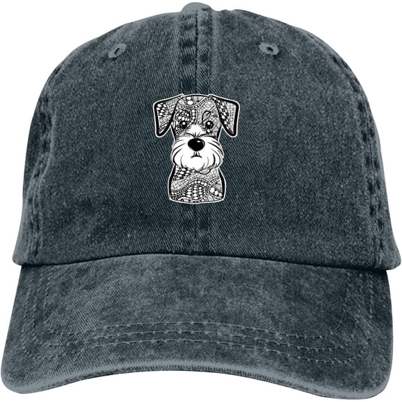 Mini Schnauzer Dog Baseball Cap Vintage Adjustable Washed Hats Cowboy Hats Denim Dad Hat for Men Women Boy Girl