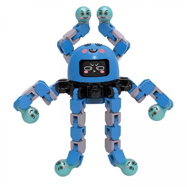2x Robot De Cadena Deformable Juguete De Que En La Oscuridad Profesional Creativo Duradero Azul