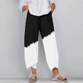 thumbnail image 1 of WILLBEST Pantalones Casuales para Mujer, de Pierna Ancha, Ligeros, de Cintura Alta, Ajustables, con Nudo y Bolsillos, para Uso Diario. Extra Grande, 1 of 3