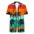 thumbnail image 7 of 2 Piece Outfits Summer Women,2 Piece Tropical Print Beach Cover up Set Kimono Top & Elastic Waist Shorts Vacation Outfits for Cruise Resort, 7 of 7
