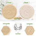 thumbnail image 4 of Haosy Set of 6 Drink Woven Coaster with Holder Heat Resistant Non-Slip Bar Coasters 4 Inches Soft Light Yellow Wood Grain, 4 of 7