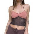 thumbnail image 6 of vigerkar Women Halter Crochet Tops Sleeveless Knit Tank Tops Y2K Summer Crop Camisole Vest Top Coffee, M, 6 of 7