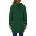 thumbnail image 3 of Resicozy Long Hoodies for Women Zip Up Double Zipper Solid Color Jacket Tunic Sweatshirts Fall Winter Fashion Clothes Dark Green S, 3 of 7