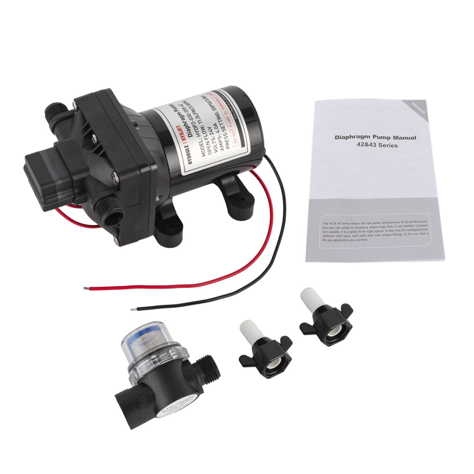 55PSI 24V Booster Self-priming Pump Water Diaphragm Pressure Pump for RV/Boat