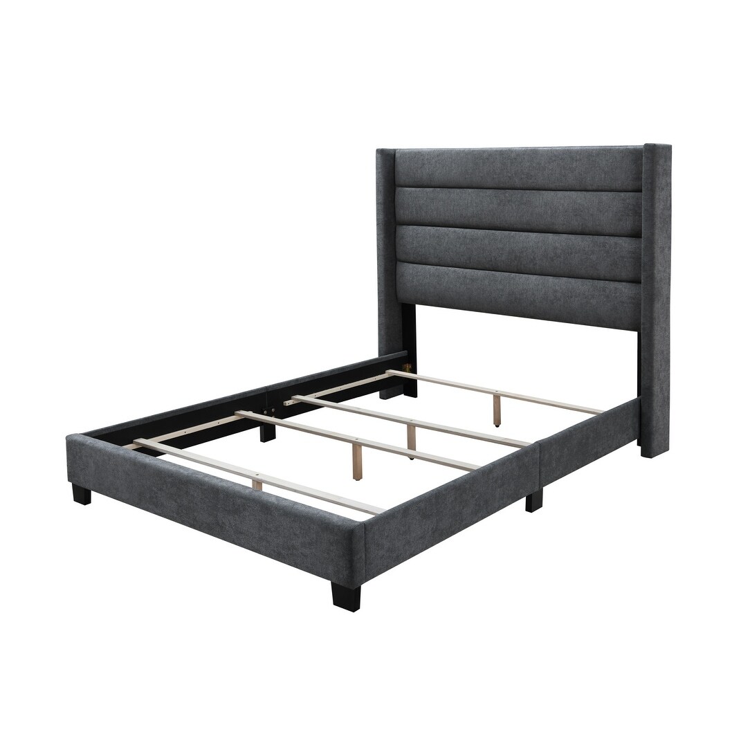 DG Casa George Upholstered Wingback Platform Bed Charcoal King Transitional - image 4 of 5