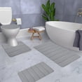 thumbnail image 5 of XmhyTop-A 4-Piece Bathroom Rug Set Soft Non-Slip Mat with Lid Cover, U-Shape Toilet Mat Floor Carpets, Bath Mats Set,Grey, 5 of 5