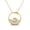 Yellow Plated Silver, variant on 4 MM Round Moonstone Open Circle Wave 925 Sterling Silver Rose Vermeil Women Swirl Chain Necklace
