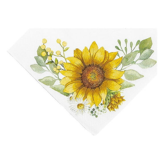 Sunflower Party Beverage Napkins, Party Supplies, Birthday, 16 Pieces
