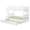 thumbnail image 5 of Costway Twin Over Twin Pull-Out Bunk Bed with Trundle Wooden Ladder White, 5 of 9