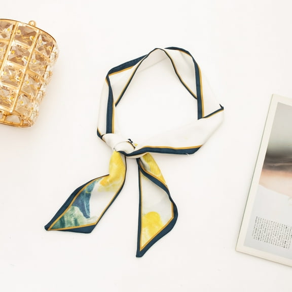 Namzi Elegant Personalized Scarf, Long Scarf, Headband Binding Bag, Hair Float Strap, Hand Gift Binding Strap, Hair Accessories Headband Scarf (White)
