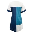thumbnail image 4 of Cathalem Dressed Woman Women Summer Linen Dress Half Sleeve O Neck Dress Floral Print Knee Length Long Tan Dresses for Women Dress Blue Small, 4 of 4