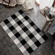 thumbnail image 2 of Alfombra SEEKSEE Algodon Buffalo Plaid 60x90 cm en blanco y negro, 2 of 8