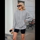 thumbnail image 5 of Sudadera de Algodón con Forro y Media Cremallera para Mujer, Cálida, de Invierno, con Bolsillo para el Pulgar Gris S, 5 of 10
