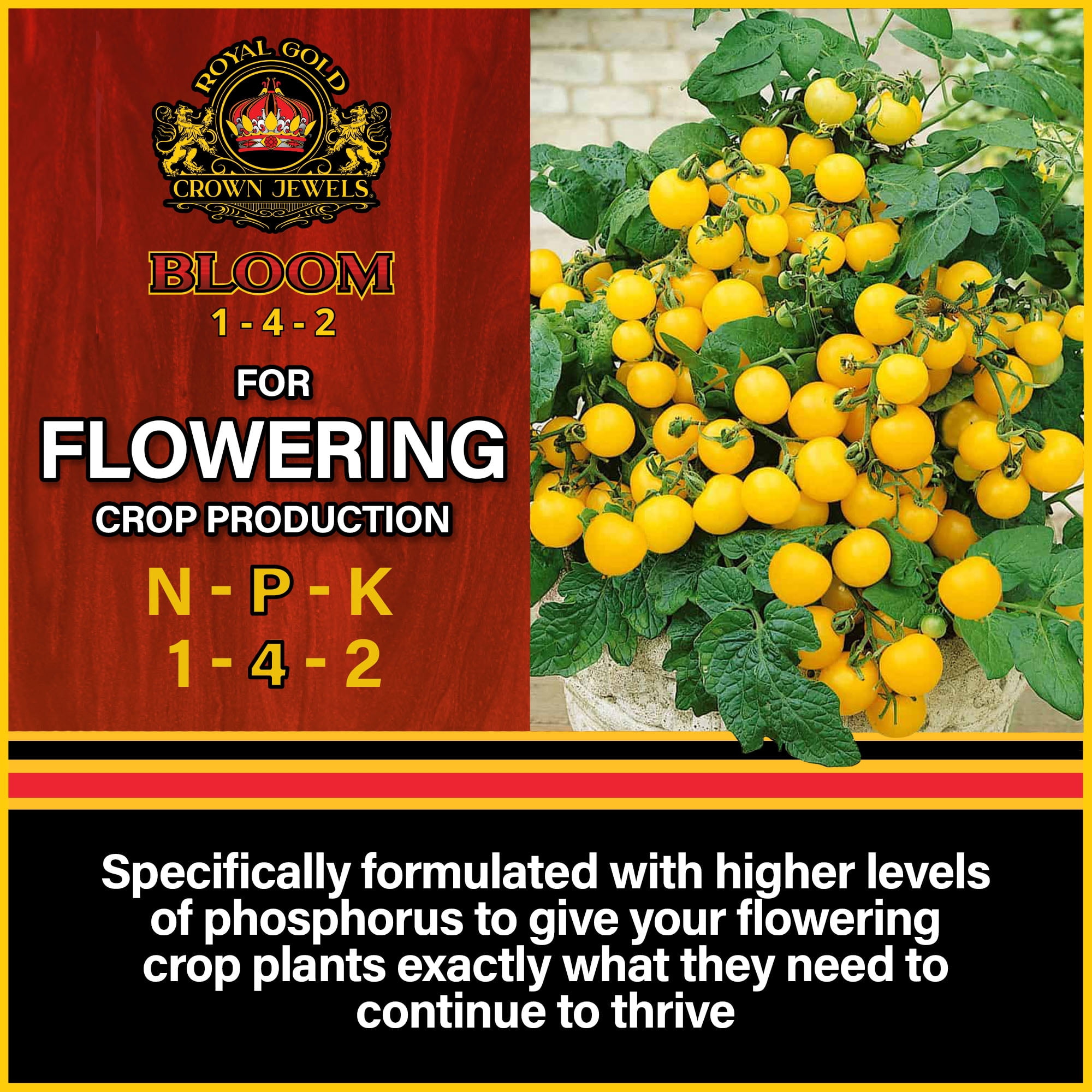 Royal Gold Crown Jewels Organic Bloom 1-4-2 Dry Soluble Fertilizer, 20 lbs