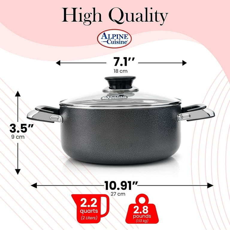 Alpine Cuisine 24 Quart Non-stick Stock Pot with Tempered Glass Lid an