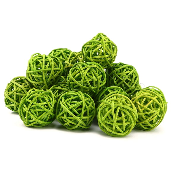 20Pcs Rattan Balls Decorative DIY Vase Bowl Filler Ornament Natural Decorative Wicker Rattan Balls for Home Party Garden Wedding Party Christmas Decoration[Green]
