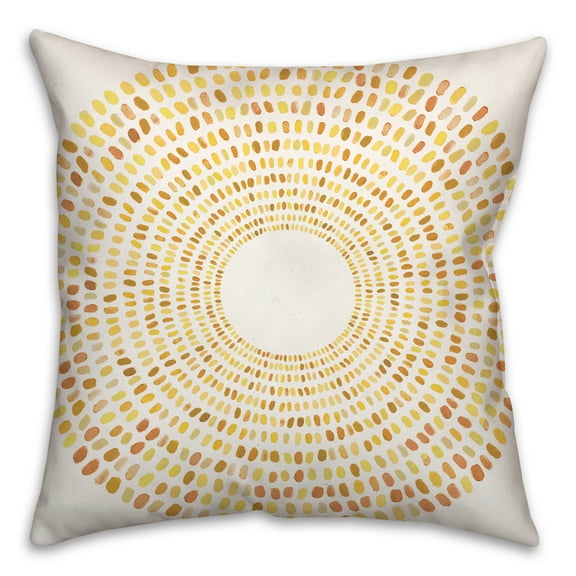 Creative Products Round Yellow Dashes 20x20 Indoor / Outdoor Pillow