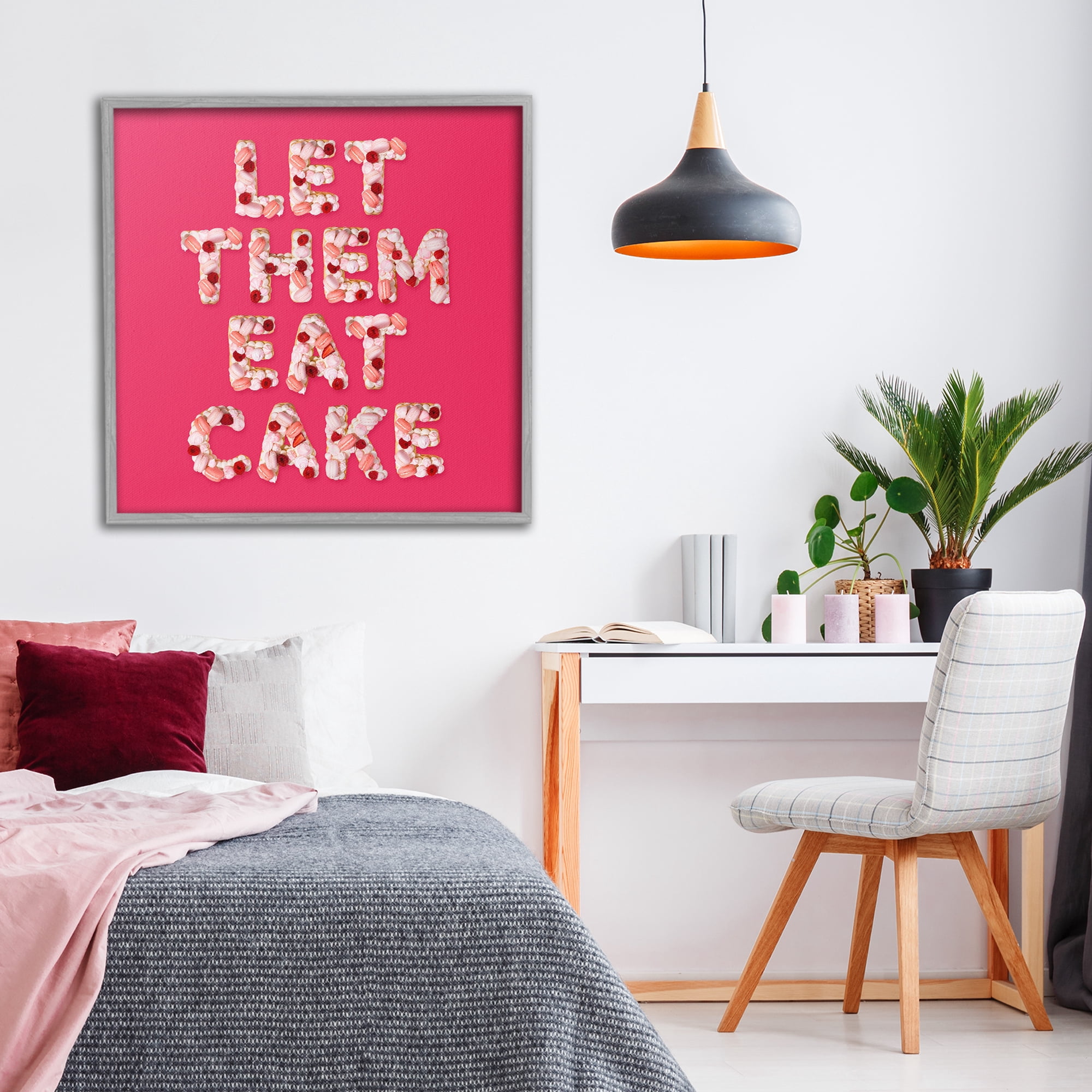 Let Them Eat Cake Gray Framed Giclee Art, design by LISH Creative