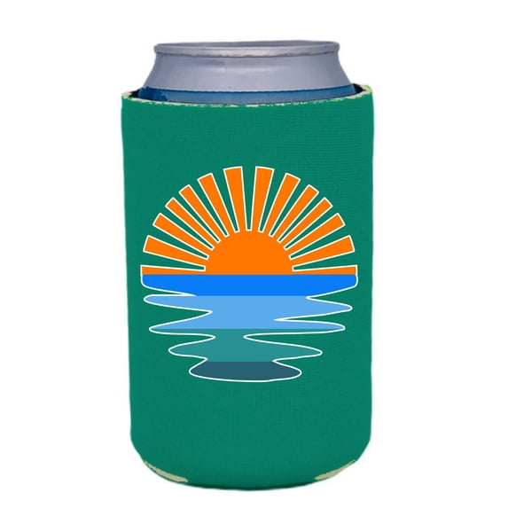 Retro Sunset Can Coolie (Turquoise)