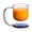 Pink with blue, variant on Yihuala Clear Glass Cup with Base and Handle Floating Design Ergonomic Coffee Mug Drinking Cup Household Use