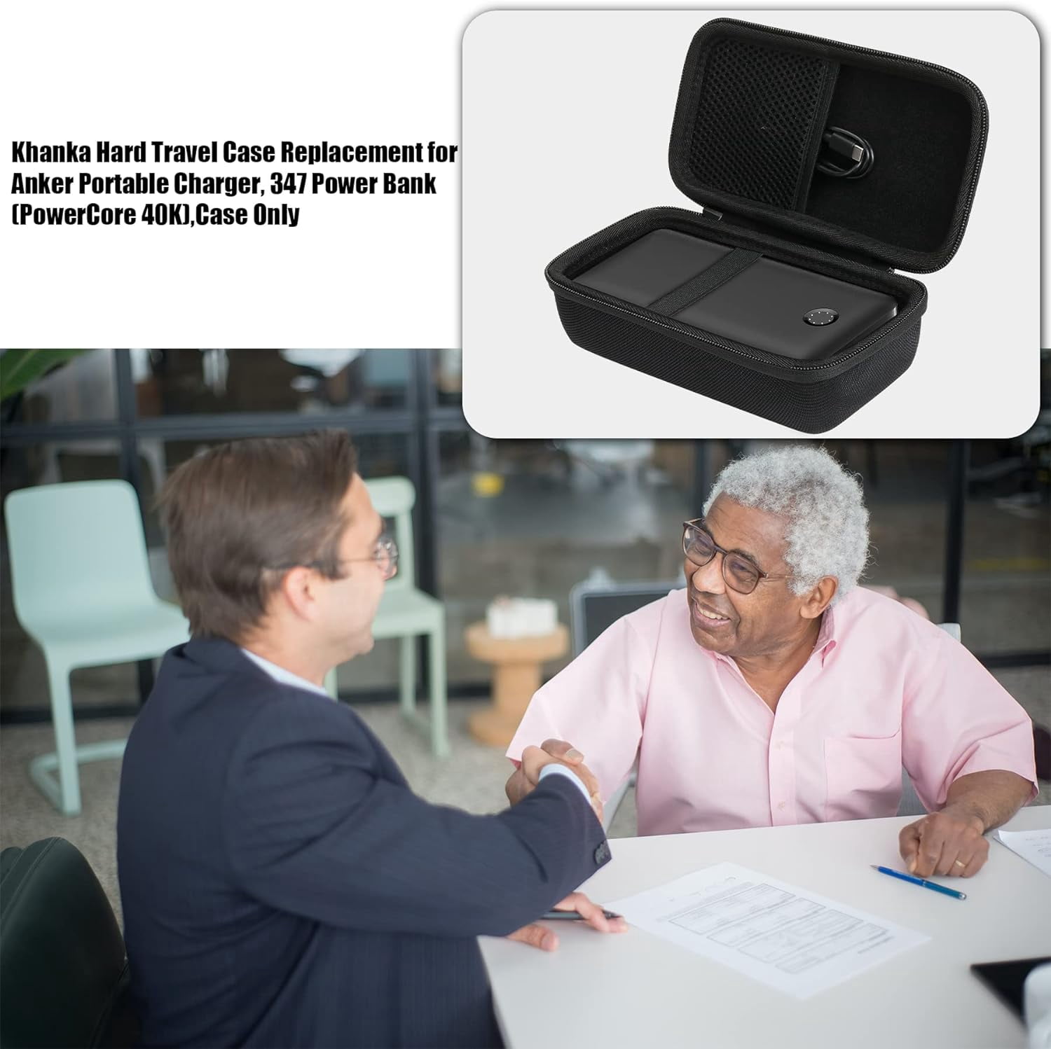 HRTGFD-Hard Travel Case Replacement for Anker 347 Power Bank (PowerCore 40K), 40,000mAh Battery Pack, Case Only (Black)