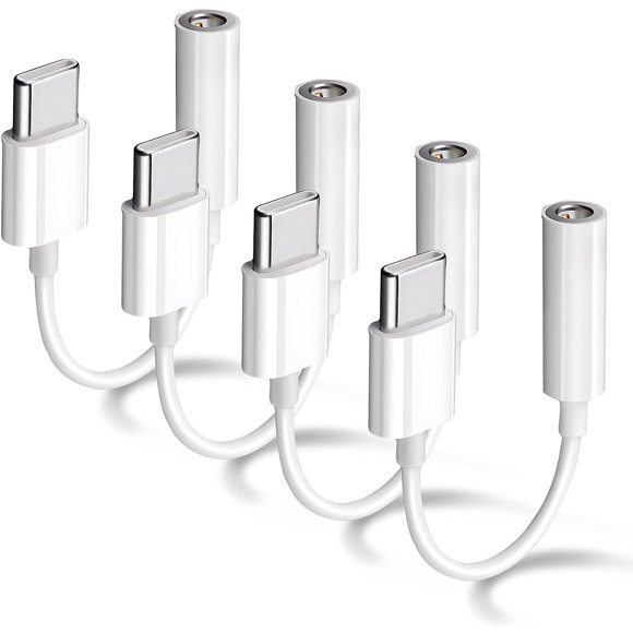 [4 Packs] USB Type C to 3.5mm Female Headphone Jack Adapter, USB C to Aux Audio Dongle Cable Cord