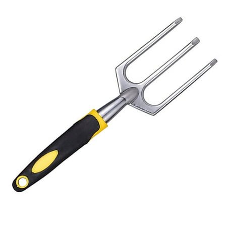 FRCOLOR Magnesium Alloy Hand Cultivator for Gardening Use Dark Grey Ergonomic Design 3 Prongs Lightweight and Sturdy