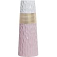 thumbnail image 1 of Florero de 28cm, floreros decorativos de diseño alto de cerámica blanca y dorada rosa para el hogar, fiesta, centro de mesa de boda Hy, 1 of 4