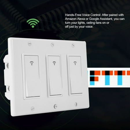 

Garosa 1/2/3 Gang Smart WiFi Wall Light Switch Timer for Alexa Home WiFi Light Timer WiFi Switch