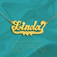 thumbnail image 3 of Name Necklace - 24K Gold Plated Sterling Silver Name Necklace - Custom Name Necklace - Gold Name - Your Name Choice Made in USA, 3 of 3