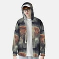 thumbnail image 2 of Kdxio Elephant in Smoke Print Women Men Sun Protection UPF 50+ Jackets Zip Up Long Sleeve Hoodie Hiking Lightweight with Pockets, 2 of 7