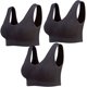 thumbnail image 1 of Negro (S) 3 sujetadores deportivos de yoga sin costuras y sin aros con almohadillas extraíbles para mujer JM, 1 of 5