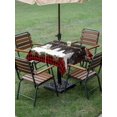 thumbnail image 3 of Outdoor Tablecloth with Umbrella Hole and Zipper, Christmas Tree Square Table Cloth 60x60 Inch Waterproof Tablecloth, Black Red Plaid Xmas Tree Snowflake Picnic Table Cover for Patio Camping, 3 of 7