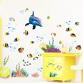thumbnail image 4 of 1 calcomanía de pared de ballena azul océano acuarela, decoración de pared de peces de animales de la vida del mundo bajo el mar, decoración de pared artística para habitación de niños cuarto de baño JAMW Sencillez, 4 of 5
