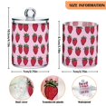 thumbnail image 5 of Yayeee 2 Pack Qtip Holder Bathroom Cotton Swab Canister with Lid Clear Dispenser Set, Cartoon Strawberry, 5 of 6