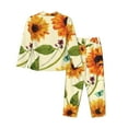thumbnail image 2 of Bingfone Womens Pajama Sets Sunflowers And Butterflies Print,Long Sleeve Loungewear Pajamas Set-X-Large, 2 of 9