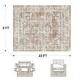 thumbnail image 4 of SIXHOME 8'x10' Area Rugs for Living Room Washable Rug Vintage Medallion Living Room Rug Distressed Soft Carpet Large Area Rugs for Bedroom Dinning Room Office Indoor Retro Home Decor Orange, 4 of 6