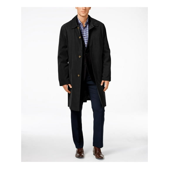 LONDON FOG HERITAGE Mens Black Raincoat 36R