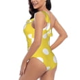 thumbnail image 4 of Rateoe Yellow And White Polka Dot Pattern Women One Piece Swimsuits Tummy Control One Shoulder Bathing Suits Ruffle Swimwear-Small, 4 of 6