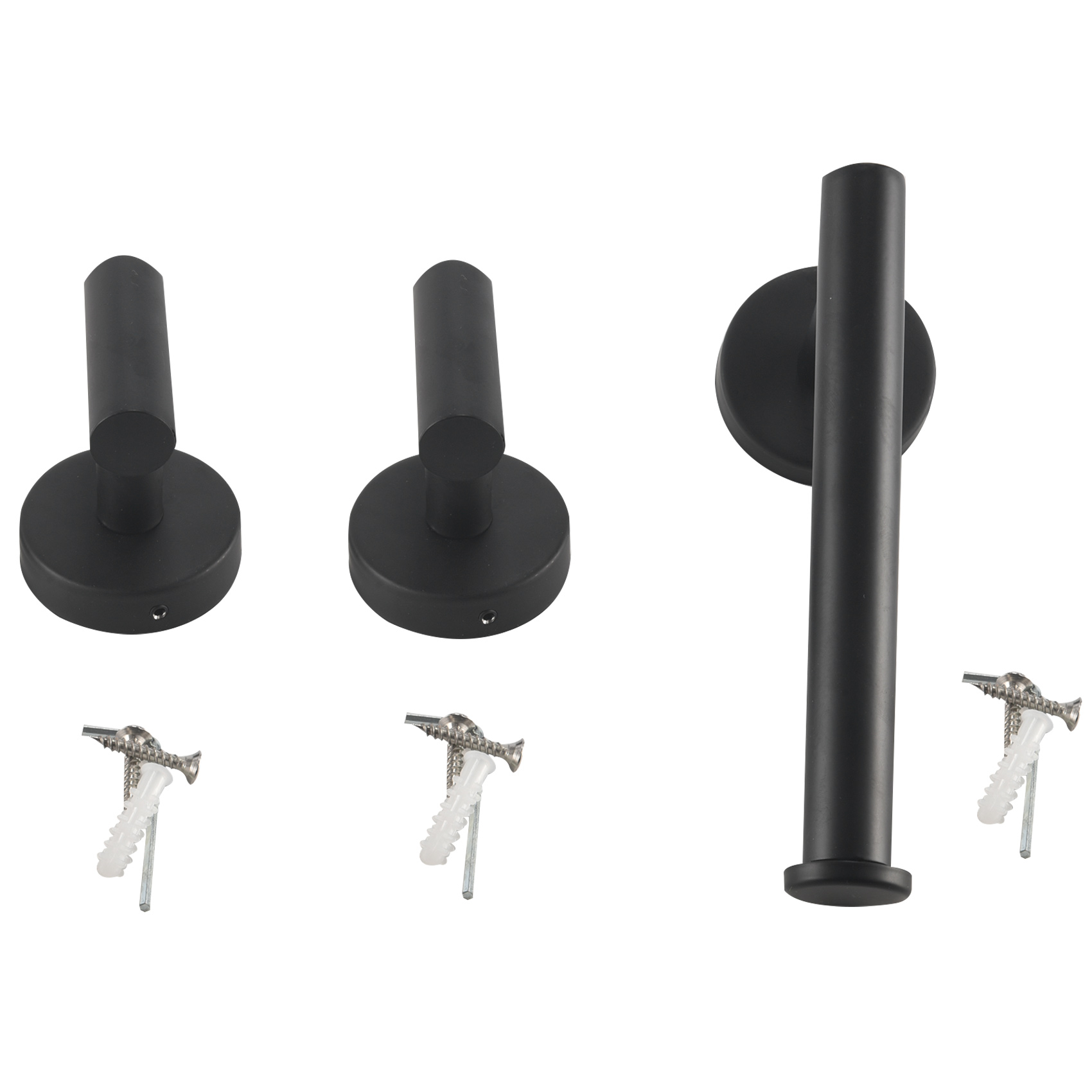 Tycncty Black Bathroom Accessories Kit 3 Pcs Bathroom Hardware Set Includes Toilet Paper Holder