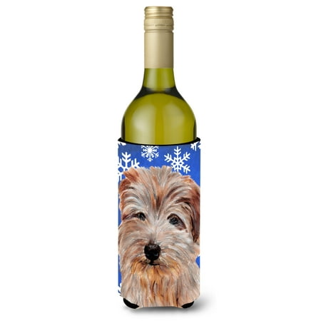 

Carolines Treasures SC9784LITERK Norfolk Terrier Winter Snowflakes Wine Bottle Hugger Wine Bottle multicolor